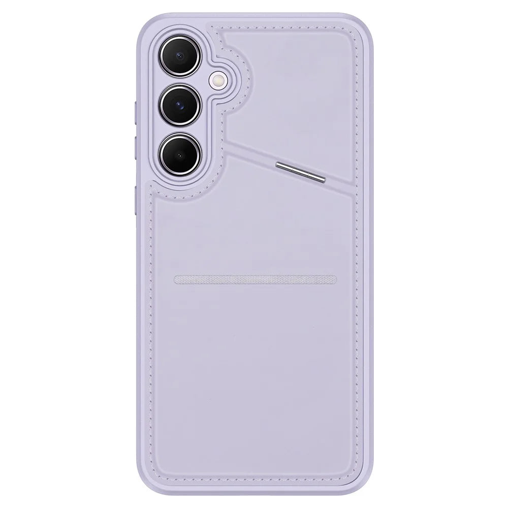 DUX DUCIS Rafi II Series for Samsung Galaxy A35 5G Case RFID Blocking Card Slot PU+TPU Phone Cover - Purple - 2