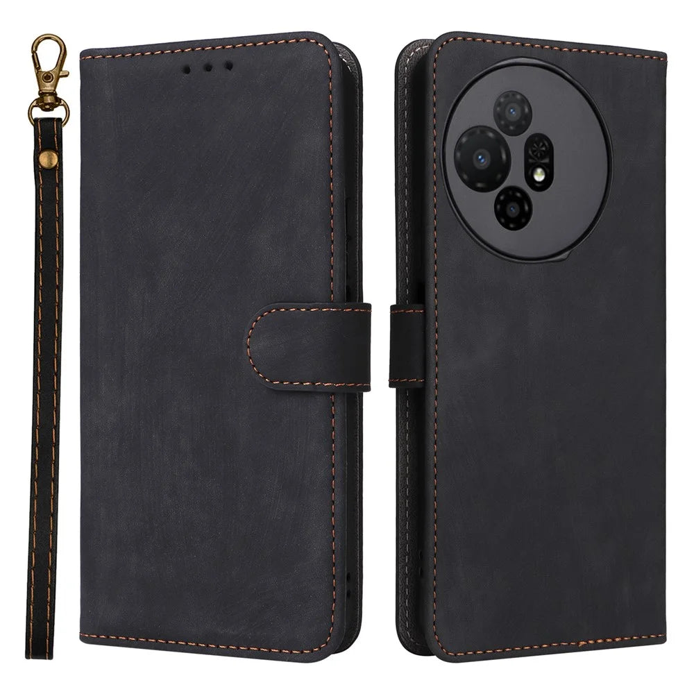 For TCL 50 XL 5G Case RFID Blocking Leather Wallet Stand Feature Phone Cover - Black - 1
