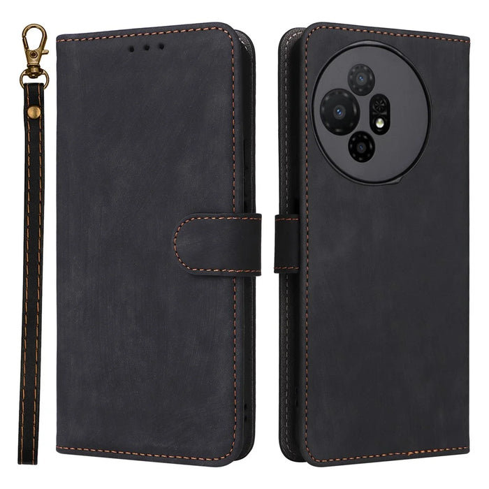 For TCL 50 XL 5G Case RFID Blocking Leather Wallet Stand Feature Phone Cover - Black - 1