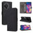 For TCL 50 XL 5G Case RFID Blocking Leather Wallet Stand Feature Phone Cover - Black - 6