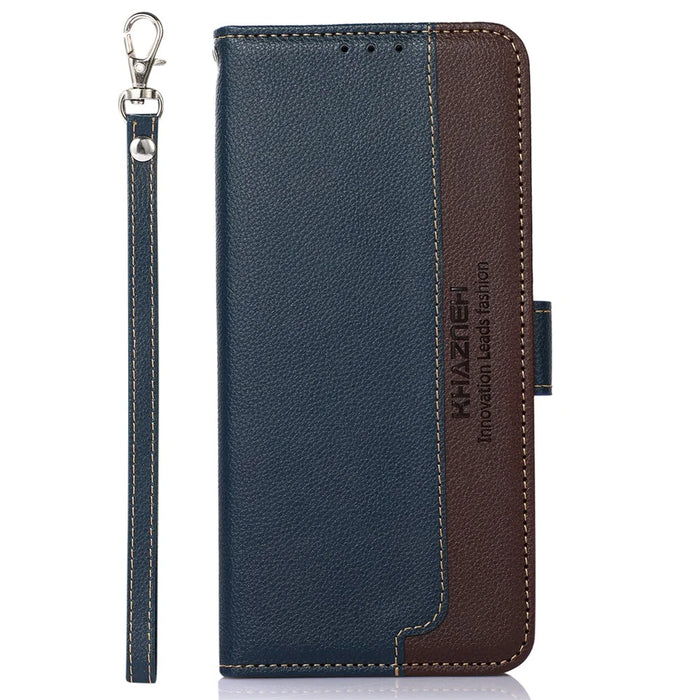KHAZNEH For iPhone 16 Pro Max Wallet Case RFID Blocking Stand Leather Phone Cover - Blue - 6