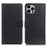For iPhone 16 Pro Case PU Leather Litchi Texture Magnetic Flip Phone Cover - Black - 1