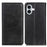 For iPhone 16 Case Magnetic Absorption Split Leather Folio Phone Cover - Black - 1