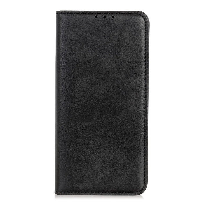 For iPhone 16 Case Magnetic Absorption Split Leather Folio Phone Cover - Black - 6