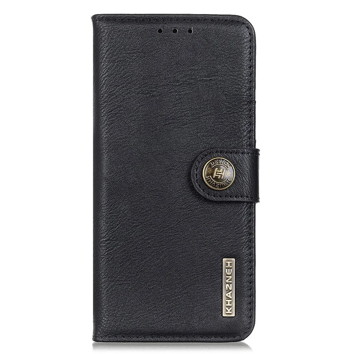KHAZNEH For iPhone 16 Case Cowhide Texture Leather Phone Cover - Black - 7
