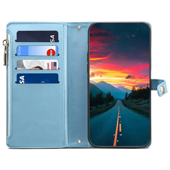 ESEBLE Galaxy Series For Google Pixel 8a Case Leather Pattern  RFID Blocking Phone Cover - Blue - 2