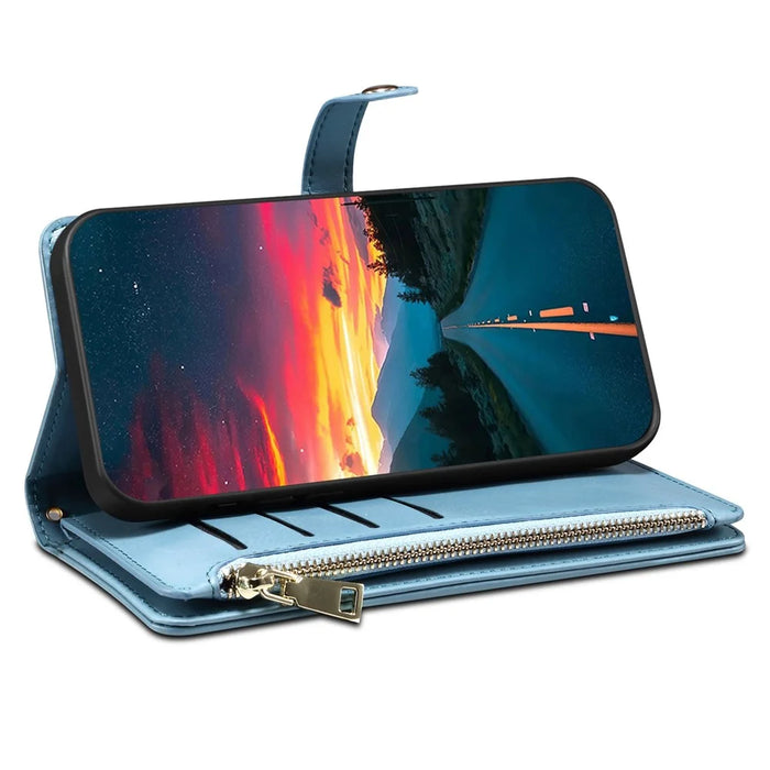 ESEBLE Galaxy Series For Google Pixel 8a Case Leather Pattern  RFID Blocking Phone Cover - Blue - 3