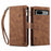 ESEBLE Star Series For Google Pixel 8a Case Zipper PU Leather Phone Cover with Card Slots Wrist Strap - Brown - 1