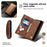 ESEBLE Star Series For Google Pixel 8a Case Zipper PU Leather Phone Cover with Card Slots Wrist Strap - Brown - 6