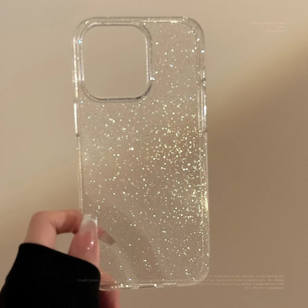 For iPhone 14 Pro Case Subtle Glitter Transparent TPU Phone Cover - 2