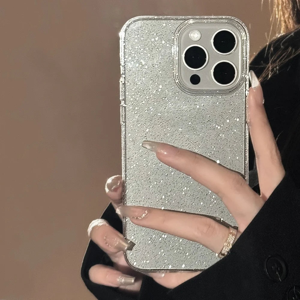For iPhone 14 Pro Case Subtle Glitter Transparent TPU Phone Cover - 4