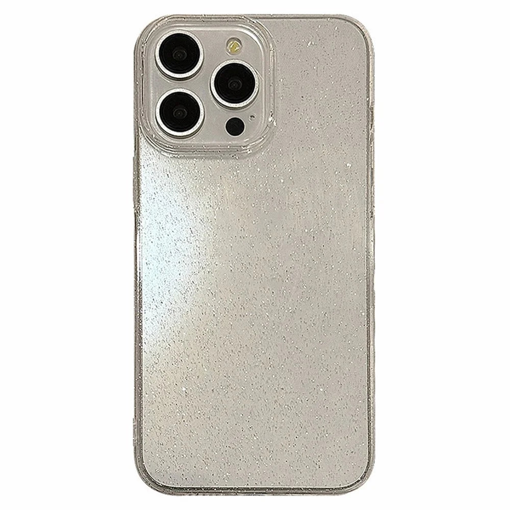 For iPhone 15 Pro Max Case Minimalist Sparkle Clear TPU Phone Cover - 1