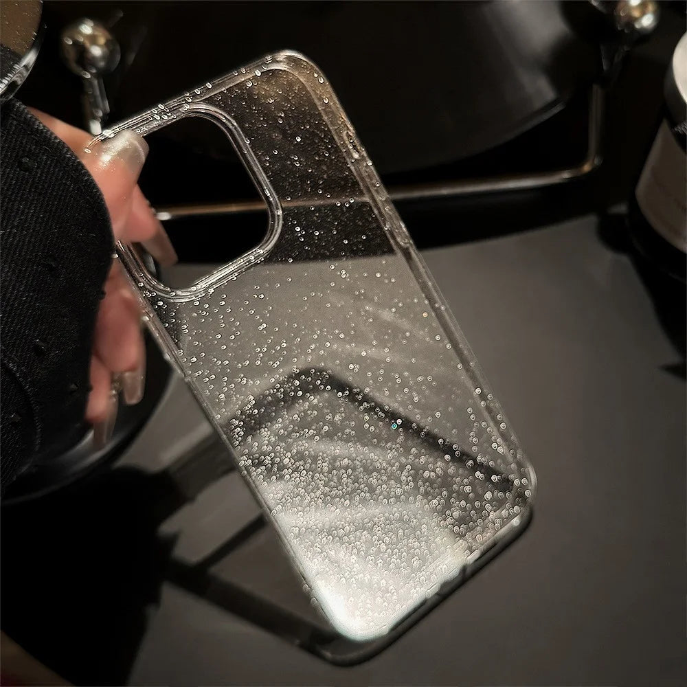 For iPhone 15 Pro Max Case Minimalist Sparkle Clear TPU Phone Cover - 5