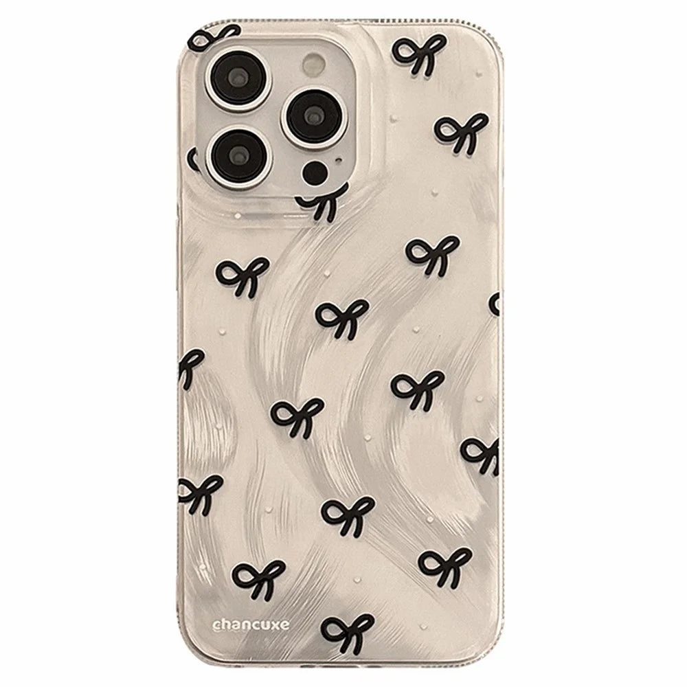 For iPhone 15 Pro Case Bow Pattern Decoration Soft TPU Phone Cover - 1