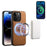 DENIOR D14 For iPhone 14 Pro Case Retro Leather Coated PC+TPU Kickstand Phone Cover Magnetic Detachable - Brown - 5