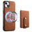 DENIOR D14 For iPhone 14 Plus Case Compatible with MagSafe Leather+TPU+PC Card Bag Phone Cover - Brown - 1