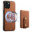 DENIOR D14 For iPhone 15 Magnetic Case Retro Leather+TPU+PC Cover with Detachable Card Holder - Brown - 1