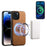 DENIOR D14 For iPhone 15 Magnetic Case Retro Leather+TPU+PC Cover with Detachable Card Holder - Brown - 5