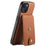 DENIOR D14 For iPhone 13 / 14 Case Retro PU+PC+TPU Kickstand Phone Cover with Magnetic Card Holder - Brown - 2
