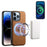 DENIOR D14 For iPhone 13 Pro Case Compatible with MagSafe Leather Kickstand Card Slots Back Cover - Brown - 5
