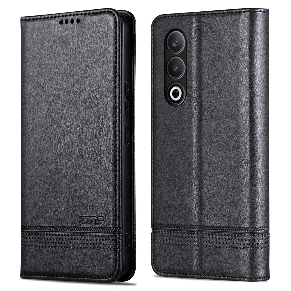 AZNS For OnePlus Nord CE4 5G / Oppo K12 Case Wallet Leather Phone Cover Mobile Accessories   - Black - 1