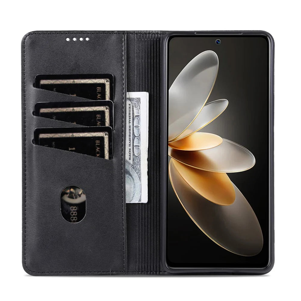 AZNS For OnePlus Nord CE4 5G / Oppo K12 Case Wallet Leather Phone Cover Mobile Accessories   - Black - 2