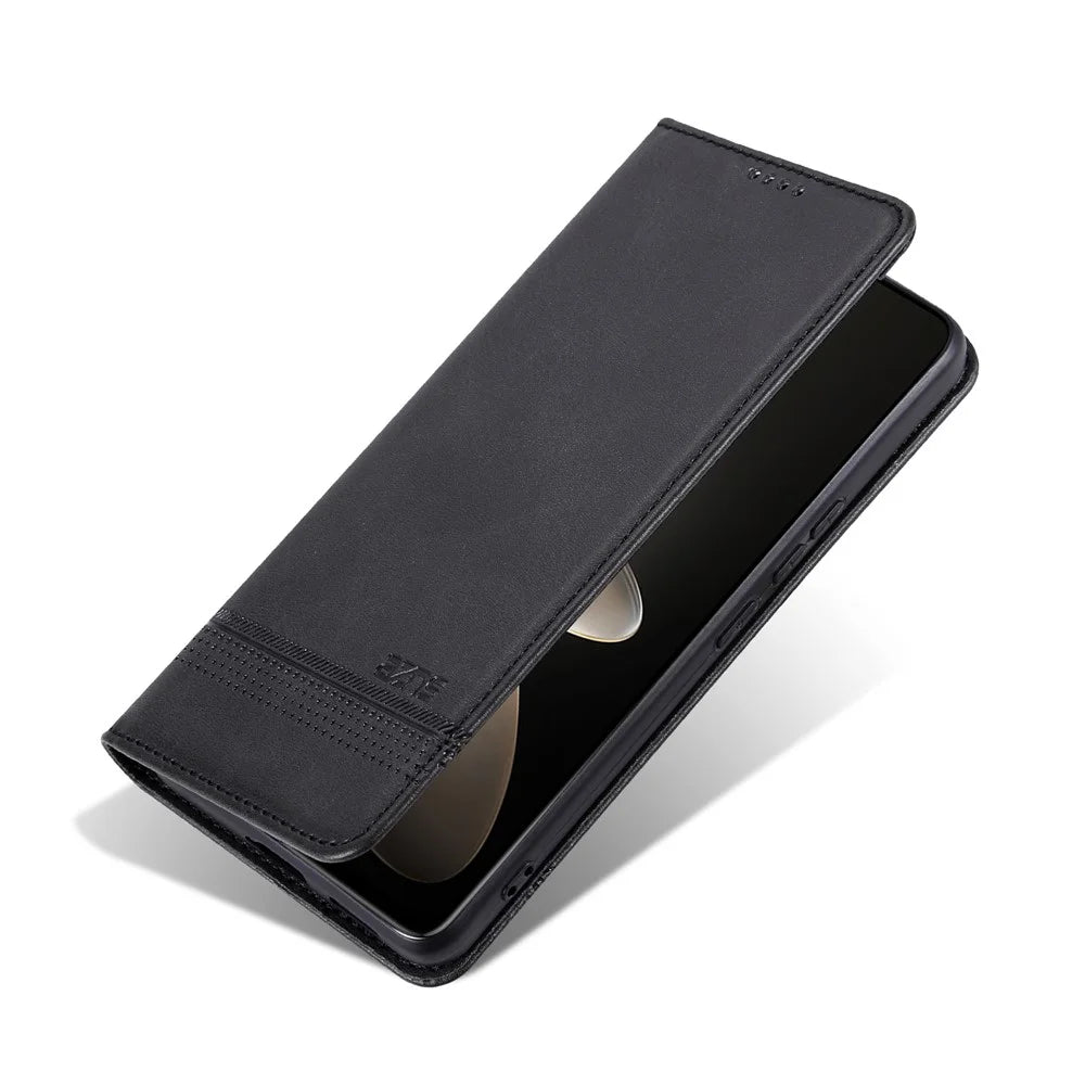AZNS For OnePlus Nord CE4 5G / Oppo K12 Case Wallet Leather Phone Cover Mobile Accessories   - Black - 6