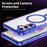 For Samsung Galaxy A35 5G Magnetic Phone Case TPU Frame Clear PC Back Cover - Blue - 6