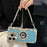 For iPhone 15 Pro Max Case Camera Shape Anti-Drop Phone Cover Glitter Powder TPU Phone Shell with Strap - Blue - 1