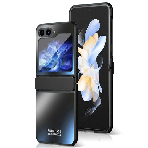 For Samsung Galaxy Z Flip7 FE 5G / Z Flip6 5G / Z Flip5 5G Case Electroplating PC Hard Phone Cover - Black - 1