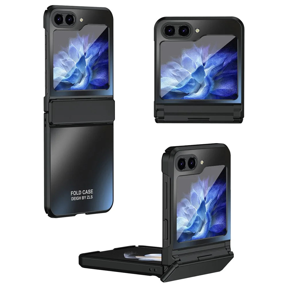 For Samsung Galaxy Z Flip7 FE 5G / Z Flip6 5G / Z Flip5 5G Case Electroplating PC Hard Phone Cover - Black - 2
