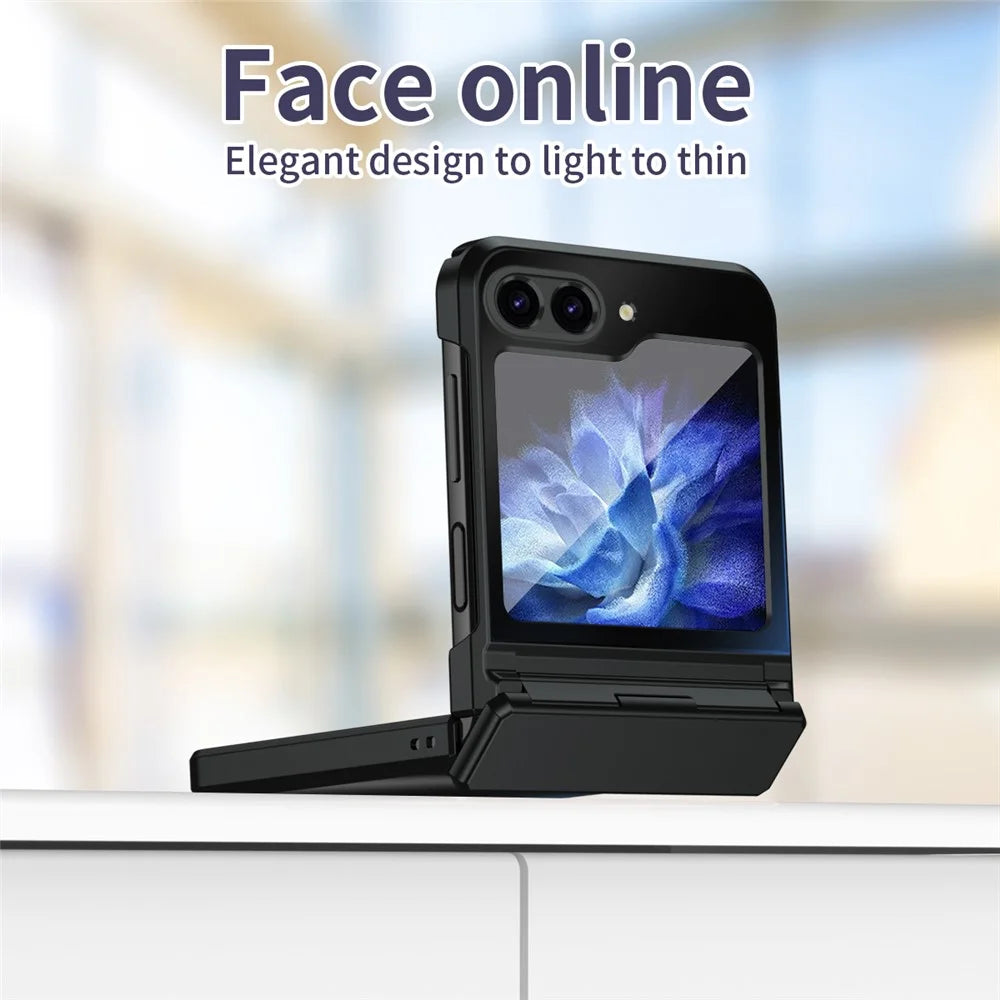 For Samsung Galaxy Z Flip7 FE 5G / Z Flip6 5G / Z Flip5 5G Case Electroplating PC Hard Phone Cover - Black - 5