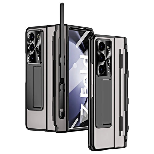 For Samsung Galaxy Z Fold6 5G Case Kickstand Hard PC Phone Cover - Black - 1