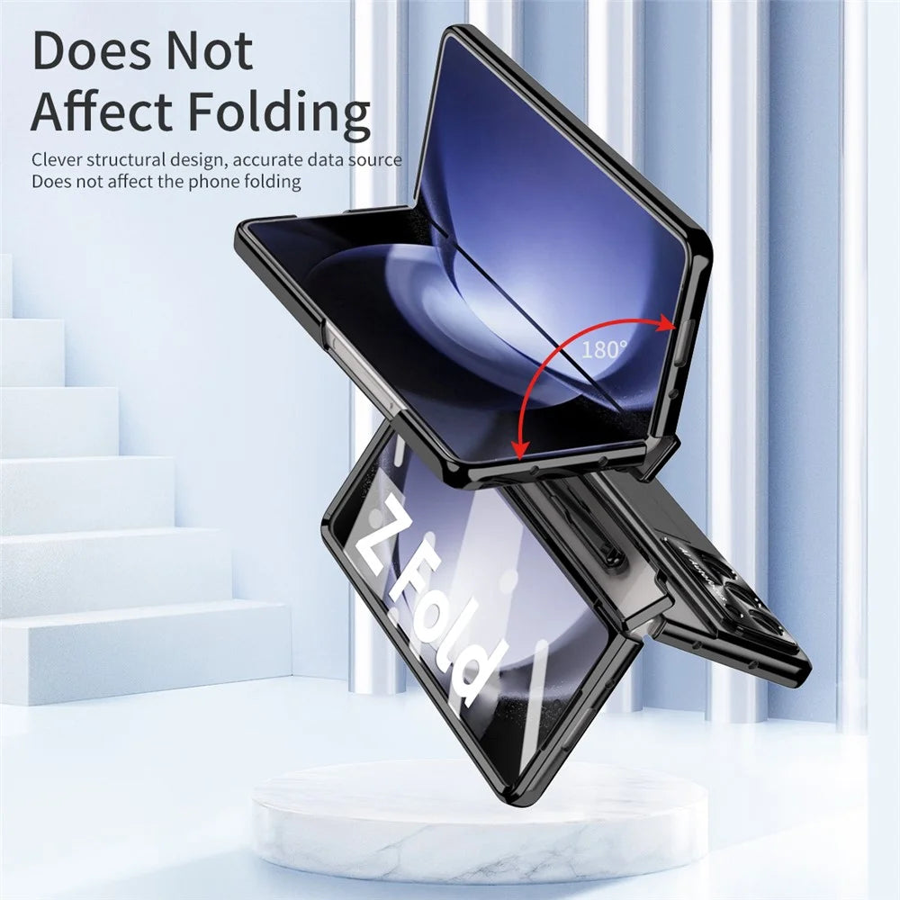 For Samsung Galaxy Z Fold6 5G Case Kickstand Hard PC Phone Cover - Black - 5