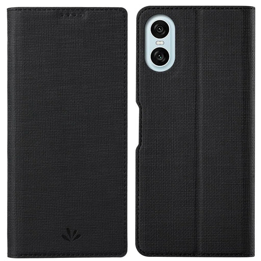 VILI DMX Series For Sony Xperia 10 VI Case Card Holder Leather Stand Phone Cover - Black - 1