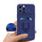 For iPhone 14 Pro Max Cell Phone Case Card Holder Kickstand PC + TPU Back Cover with Lanyard - Sapphire - 6