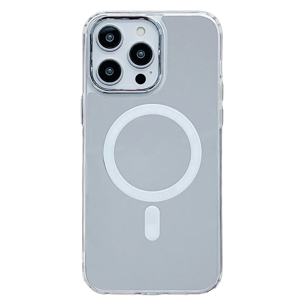 For iPhone 15 Pro Compatible with MagSafe Mirror Surface Phone Case TPU+PC+Acrylic Anti-Drop Cover - 1