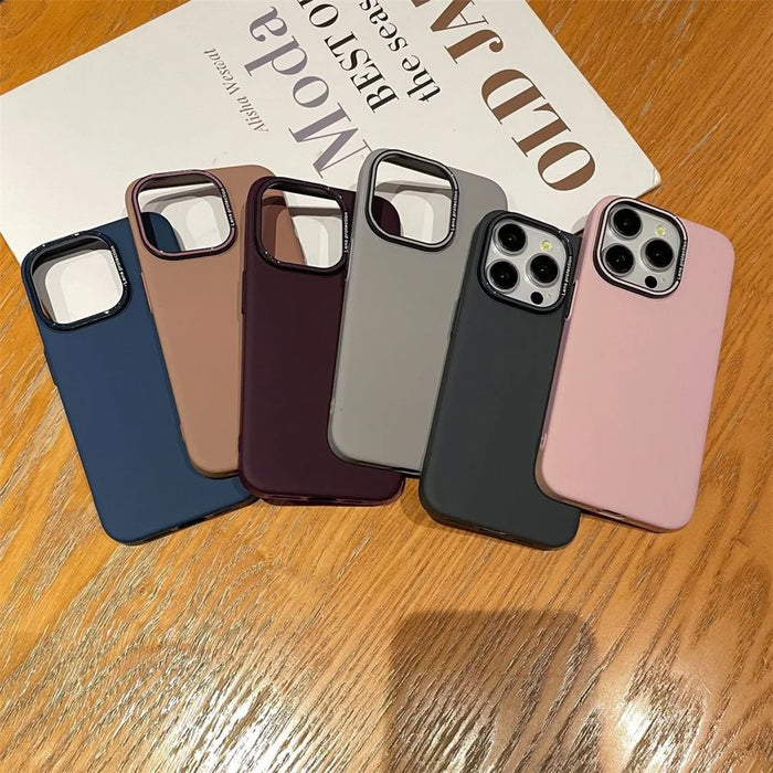 For iPhone 14 Pro   Phone Case Matte PC Mobile Phone Cover with Metal Lens Frame - Black - 4