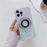 For iPhone 13 Pro TPU+Acrylic Case Gradient Phone Cover with Magnetic Ring Kickstand - Pink+Green - 2