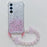 For Samsung Galaxy S24   Cover TPU+Acrylic Gradient Anti-Drop Case with Bowknot Chain - Silver+Pink - 1