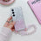 For Samsung Galaxy S24   Cover TPU+Acrylic Gradient Anti-Drop Case with Bowknot Chain - Silver+Pink - 2