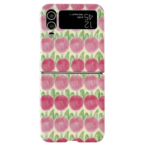 For Samsung Galaxy Z Flip4 5G Peach Pattern Phone Case PC Phone Shell Foldable Phone Cover - 1
