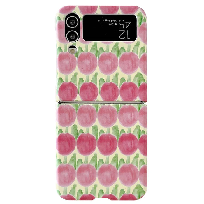 For Samsung Galaxy Z Flip4 5G Peach Pattern Phone Case PC Phone Shell Foldable Phone Cover - 1