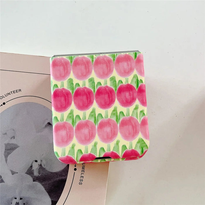 For Samsung Galaxy Z Flip4 5G Peach Pattern Phone Case PC Phone Shell Foldable Phone Cover - 3