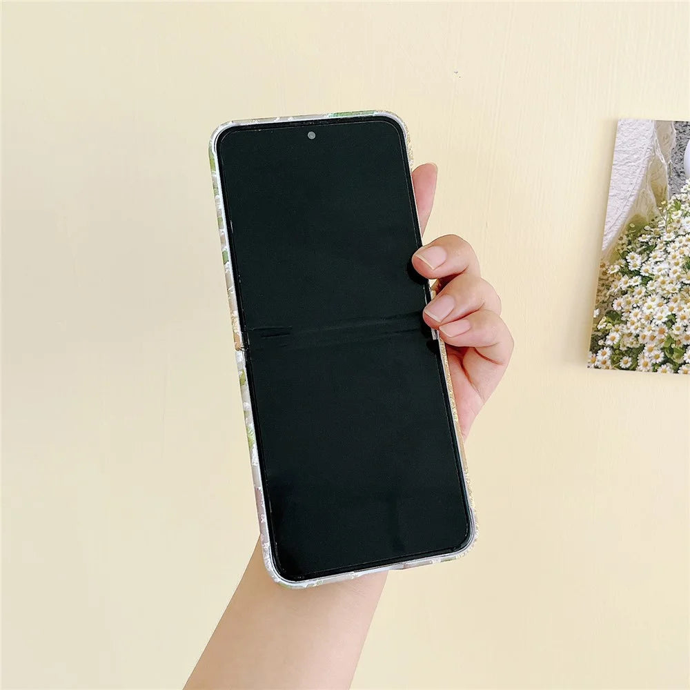 For Samsung Galaxy Z Flip5 5G Oil Painting Flowers Hard PC Case Dop Proof Folding Phone Cover - 2