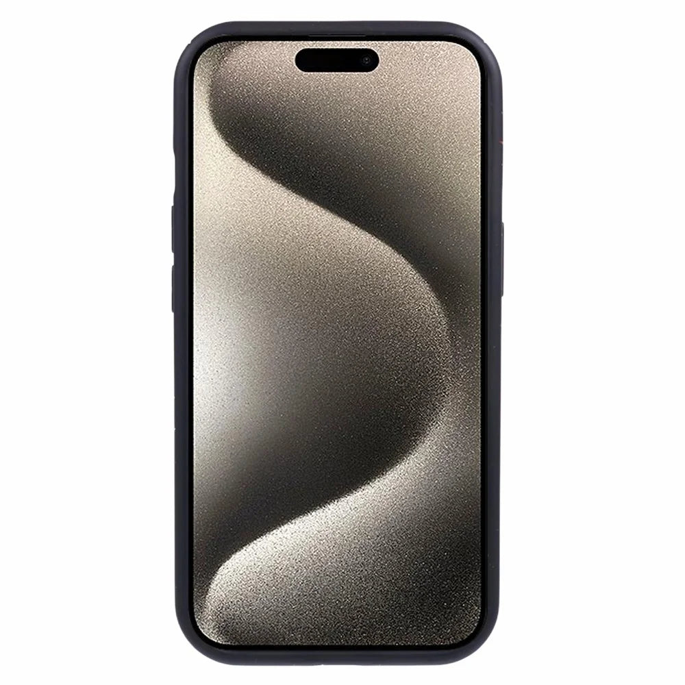 For iPhone 15 Magnetic Case Colorful Spots Matte Shockproof PC Phone Cover - Black - 2