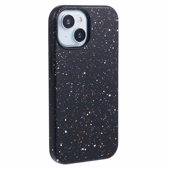 For iPhone 14 Plus Magnetic Case Matte Shockproof PC Colorful Spots Phone Cover - Black - 3