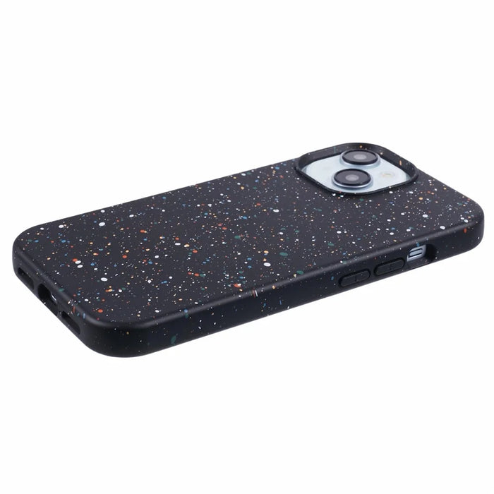For iPhone 14 Plus Magnetic Case Matte Shockproof PC Colorful Spots Phone Cover - Black - 6