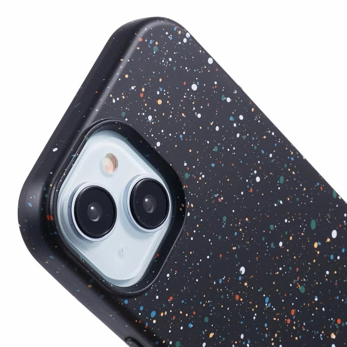 For iPhone 14 Plus Magnetic Case Matte Shockproof PC Colorful Spots Phone Cover - Black - 7