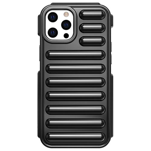 Capsule Series for iPhone 12 Pro Max Case Soft TPU Ribbed Protective Phone Cover - Black - 1
